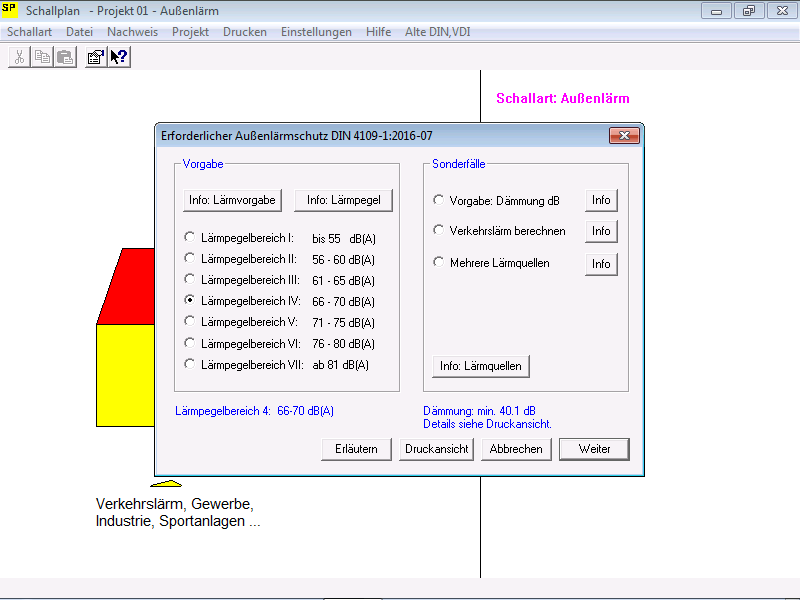 Screenshot Außenlärm