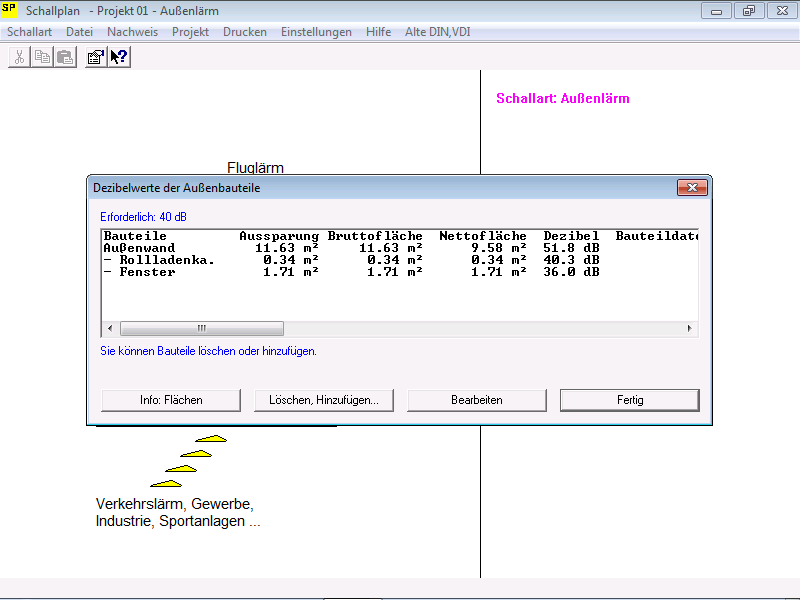 Screenshot Außenlärm